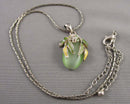 Cat's Eye Pendant Necklace (Vintage) H094-11