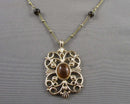 Tiger Eye Pendant Necklace (Vintage) H094-12