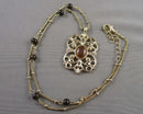 Tiger Eye Pendant Necklace (Vintage) H094-12