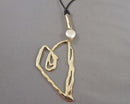 Pearl Heart Pendant Necklace (Vintage) H094-22