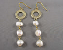 Natural Pearl Gemstone Earrings (Vintage) H095-6