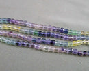 Gradient Color Fluorite Beads 4mm Faceted Cube (C573)