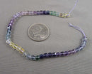 Gradient Color Fluorite Beads 4mm Faceted Cube (C573)