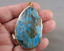 Chrysocolla Gemstone Pendant (Vintage) H095-13