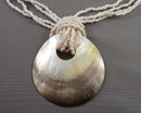 Abalone Shell Pendant Necklace (Vintage) H095-14