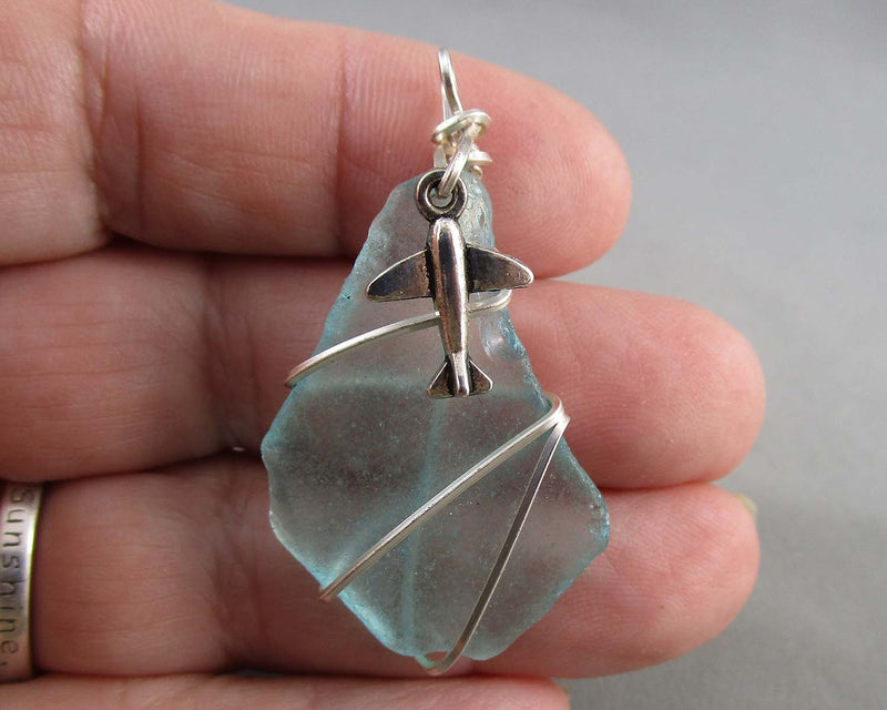 Sea Glass Pendant (Vintage) 1pc H007-1