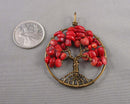Red Jasper Tree Pendant (Vintage) H007-2
