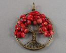Red Jasper Tree Pendant (Vintage) H007-2