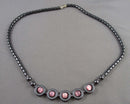 Hematite & Cat's Eye Gemstone Necklace (Vintage) H095-20