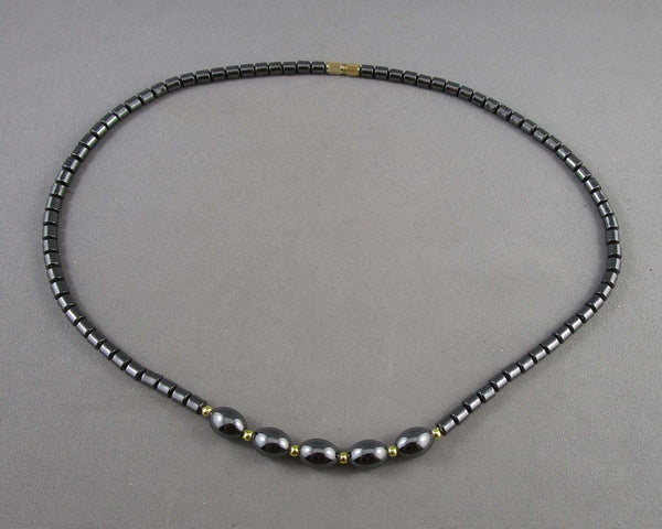 Hematite Necklace Vintage H007-5