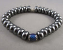 Hematite & Mood Bead Bracelet (Vintage) H007-8