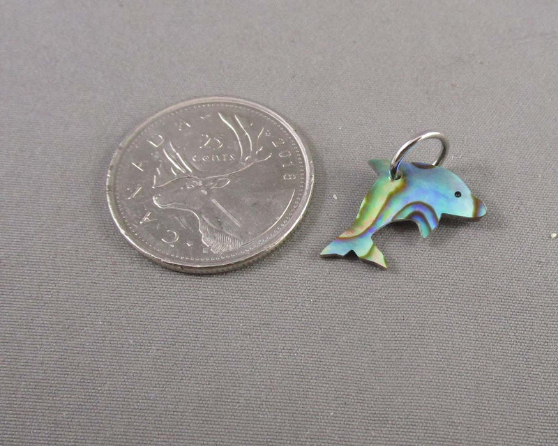Abalone Shell Dolphin Pendant H007-14