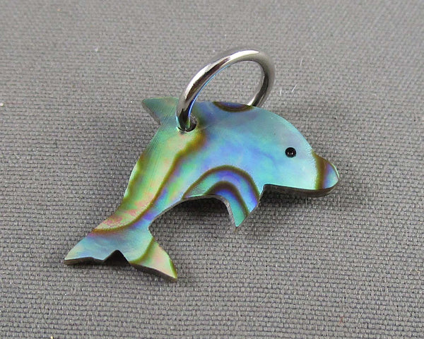 Abalone Shell Dolphin Pendant H007-14