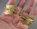 925 Sterling Silver Gold Plated Leaf Bracelet (Vintage) H095-24