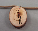 Carved Wood Dragonfly Pendant Necklace (Vintage) H097-4