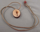 Carved Wood Dragonfly Pendant Necklace (Vintage) H097-4
