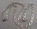 Silver Tone Paper Clip Chain Necklace Vintage H097-8
