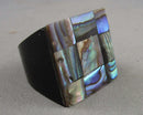 Abalone Shell Ring Size 7.5 (Vintage) H059-2