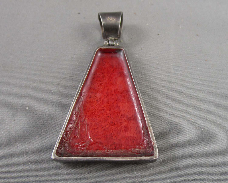 Sponge Coral Gemstone Pendant 925 Sterling Silver  H059-3
