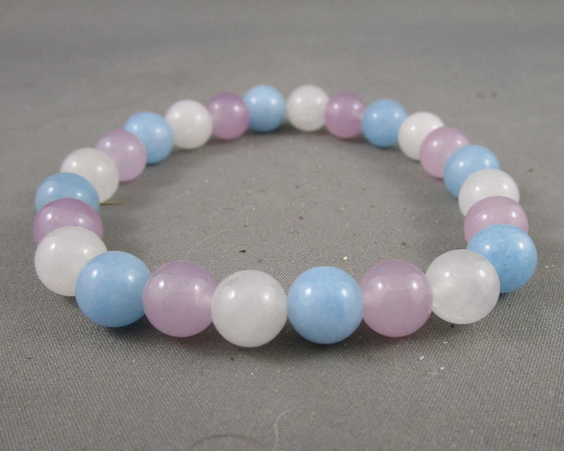 Pastel Quartz Gemstone Bracelet H059-4 (Vintage)