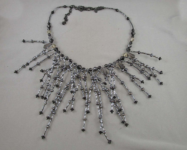 Vintage Black Fringe Necklace by Chico's H059-6