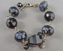 Faceted Glass Beaded Bracelet 925 Sterling Silver (Vintage) H097-17