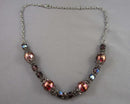 Metal & Glass Beaded Necklace (Vintage) H097-19