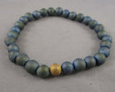 Druzy Blue Agate Stone Bracelet (Vintage) H059-10