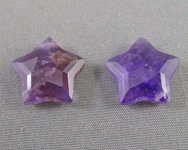 Faceted Ametyst Star Bead (Drilled) 14mm 2pc (C413)