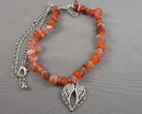 Carnelian Gemstone Necklace with Angel Wings H059-14