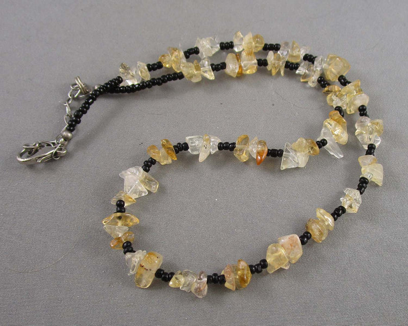 Citrine Crystal Necklace (Vintage) H059-15
