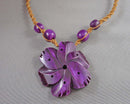 Horn Flower Pendant Necklace (Vintage) H098-4