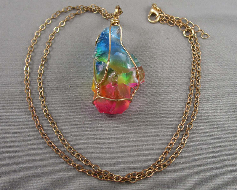Aura Quartz Crystal Necklace H059-18
