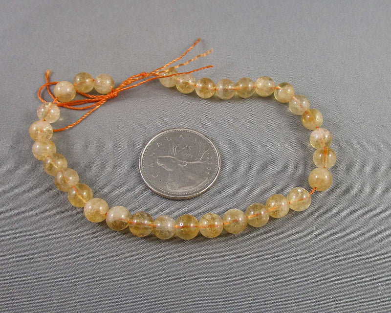 Citrine Round Beads (Various Sizes)