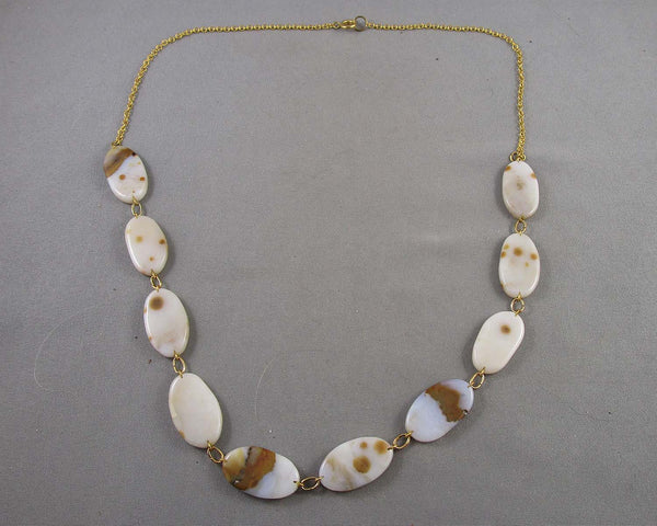 Agate Gemstone Necklace Vintage H059-21