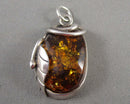 Amber Gemstone Pendant 925 Sterling Silver (Vintage) H098-12