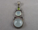 RARE!  Topaz & Peridot Gemstone Pendant 925 Sterling Silver H059-22