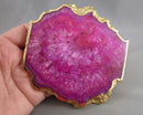 Quartz Crystal Slice with Gold Trim 1pc