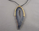 Agate Geode Gemstone Pendant Necklace (Vintage) H098-24