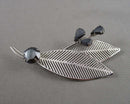 Hematite 925 Sterling Silver Brooch (Vintage) H098-25
