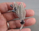 Hematite 925 Sterling Silver Brooch (Vintage) H098-25