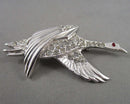 Rhinestone Flying Goose Brooch (Vintage) H099-1