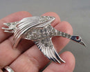Rhinestone Flying Goose Brooch (Vintage) H099-1