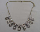 Silver Tone Statement Necklace Vintage H099-3