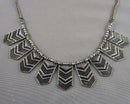 Silver Tone Statement Necklace Vintage H099-3