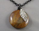 Mookaite Jasper Pendant Necklace (Vintage) H099-6