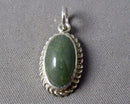 Jade Gemstone Pendant 925 Sterling Silver (Vintage) H100-3