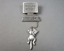 JJ Pewter "Mouse Error" Cat Brooch (Vintage) H100-5