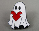 Ghost with Red Heart Enamel Pin 1pc (BIN 58)