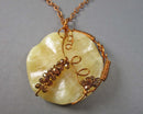 Calcite Gemstone Pendant with Copper Chain (Vintage) H100-10
